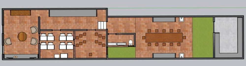 Planta baixa do projeto de restauro da Casa 1940